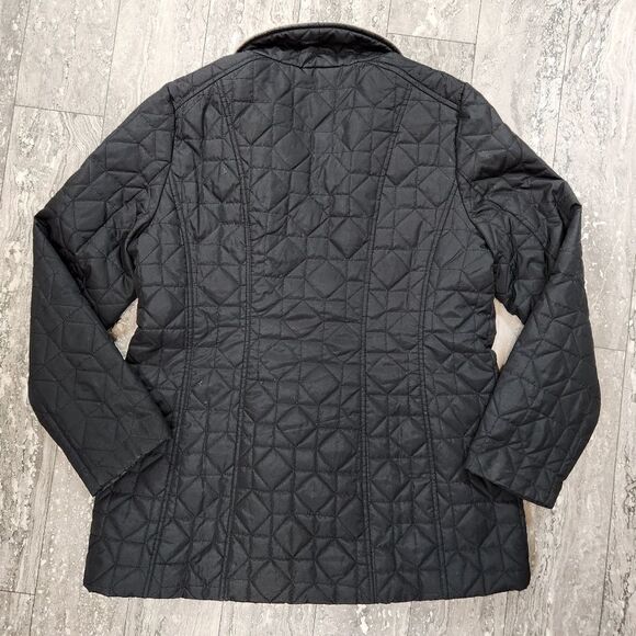 🇬🇪🔹️Anthropologie G.H. Bass Black Quilted Zippered Jacket Large - Picture 2 of 11